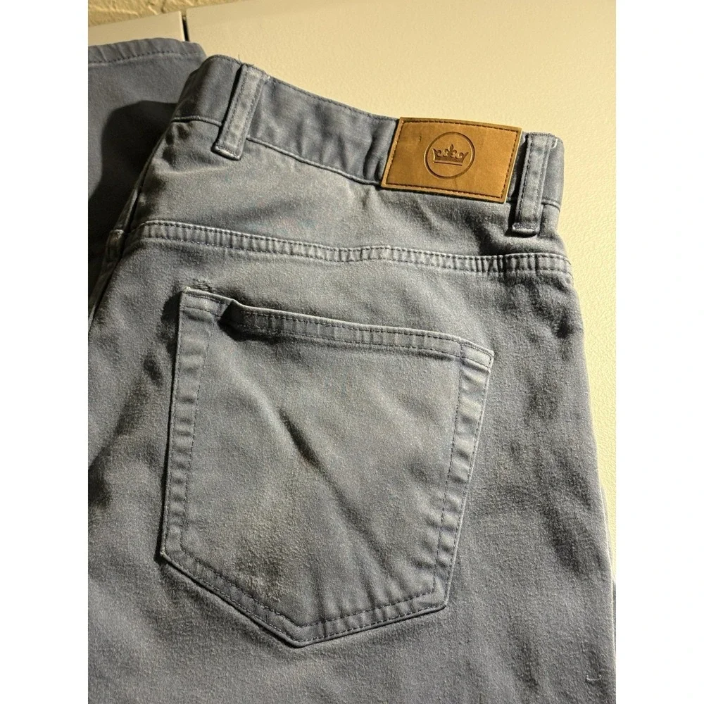 Peter Millar Crown Ultimate Sateen Pants Men 32x32 Blue‎ Straight Fit 5-Pocket